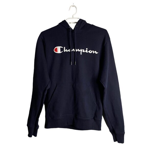 Champion Authentic Athletic Wear Navy Hooded Sweatshirt - Picture 1 of 8